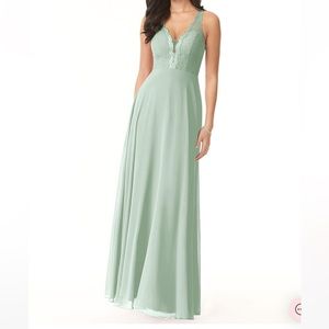 Azazie Darlene Bridesmaid Dress, Size 12, color Agave